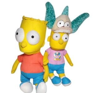 17" 20" Plush Bart Simpson Lot Krusty Clown Hat Mask Toy Factory 2016-17 Fox
